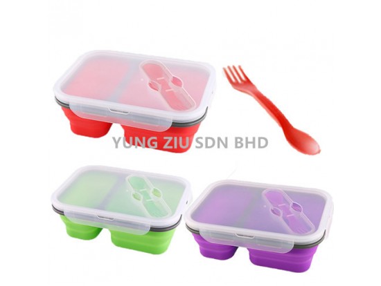 2 GRID SILICONE FOLDING LUNCH BOX(ECO LUNCH BOX)